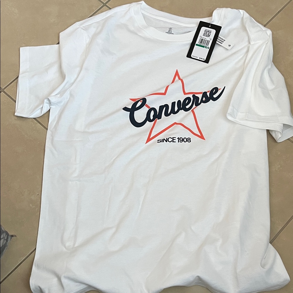 Converse White and Red Star Logo T-Shirt